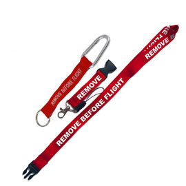 Personalized Promotional Gifts Polyester Woven Ribbon Tape Wrist Lanyard Keychain