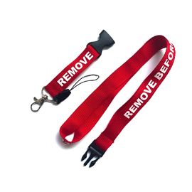 Personalized Promotional Gifts Polyester Woven Ribbon Tape Wrist Lanyard Keychain
