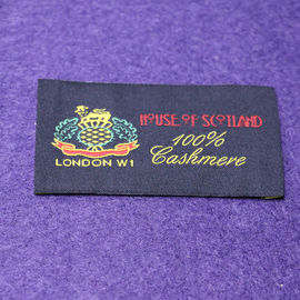 OEM Garment Luxury Custom Apparel Tags Black Polyester Square Sew In Name Labels