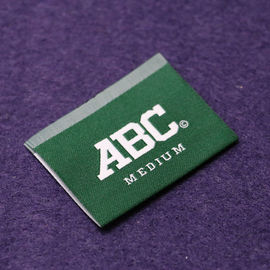 Polyester Woven Apparel Labels End Fold For Clothing , Sew On Name Tags