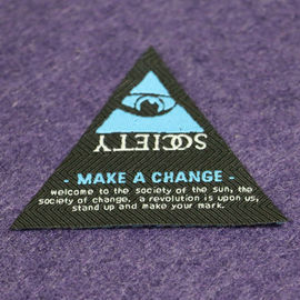 Customized Woven Apparel Labels Straight Cut Satin Damask , Testex
