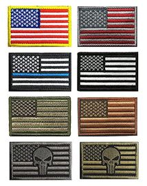 Tactical Reverse USA Flag Custom Woven Badges Hook Back Adhesion , Custom Morale Patches