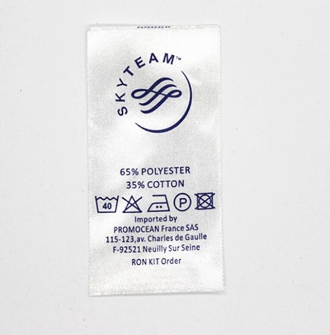 Etiquetas de nylon de Tagless da imprensa da etiqueta/calor de cuidado da lavagem do cetim do roupa de banho da transferência térmica