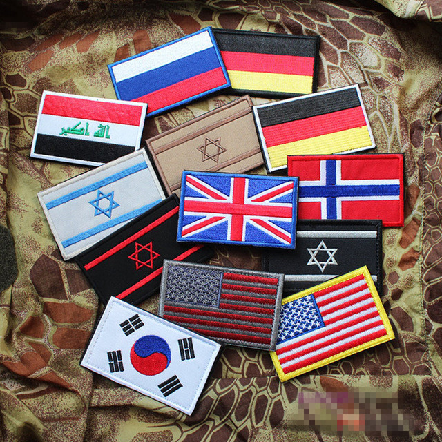 O costume militar da bandeira bordou os crachás, remendos 3D decorativos para a roupa